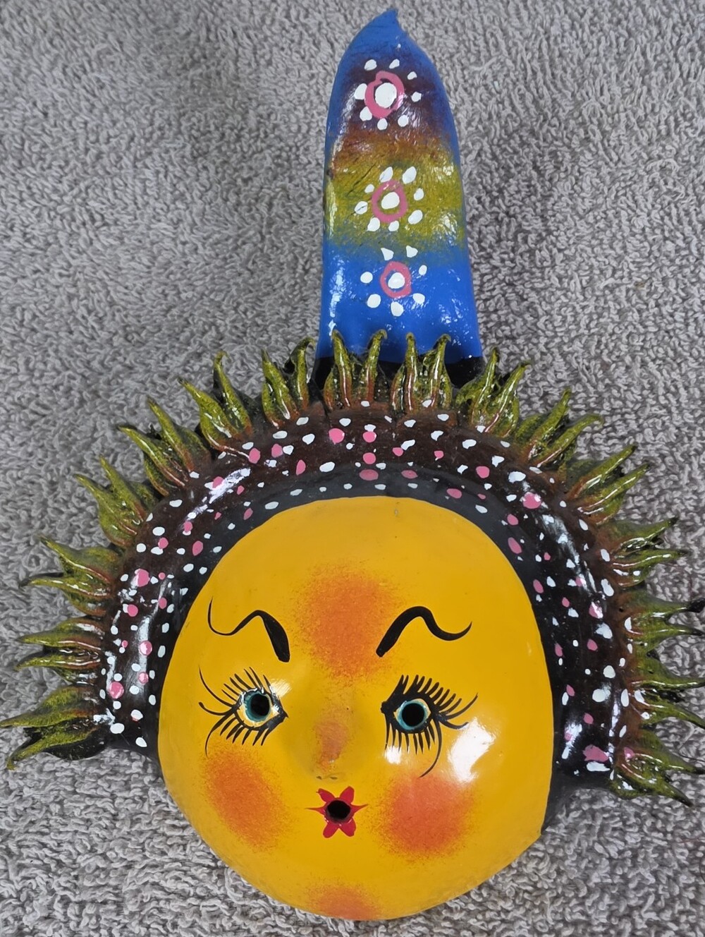 Mexican Folk Art Coconut Mask Thats Also A Rattle